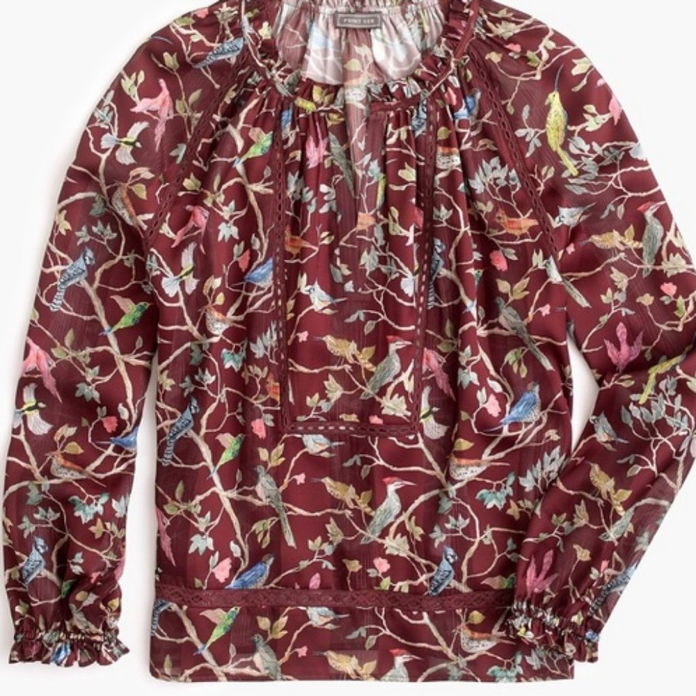 Point Sur Ruffle-Neck Popover In Menagerie Print - Picture 2 of 10
